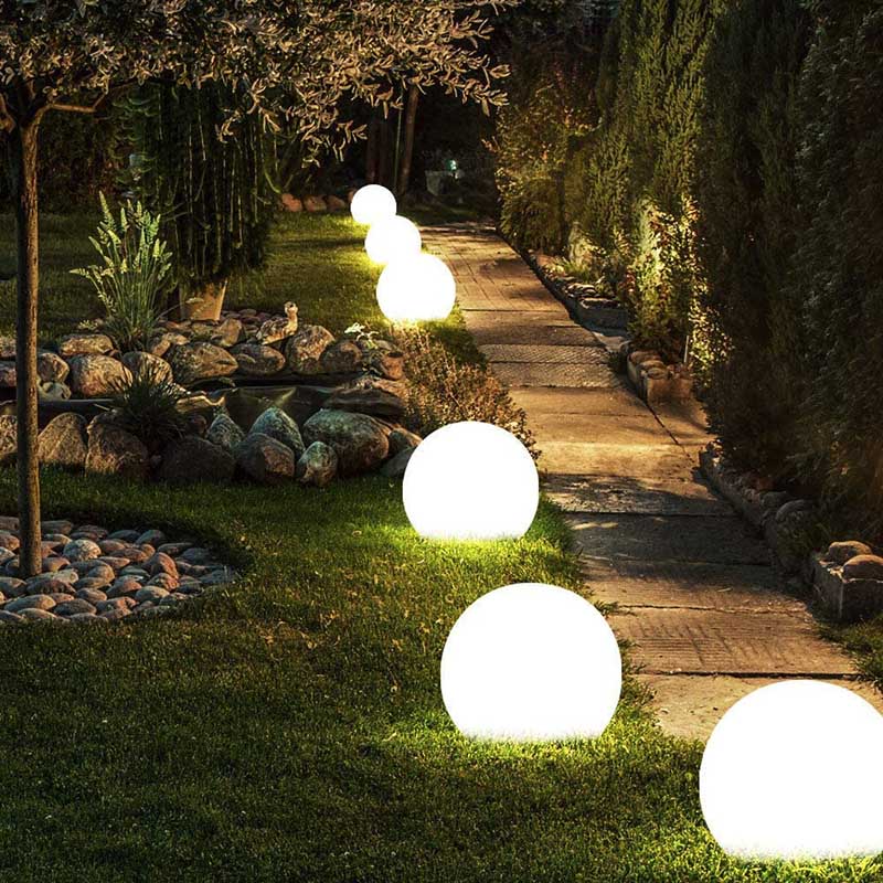 Sphère lumineuse de jardin