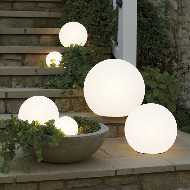 Sphère lumineuse de jardin